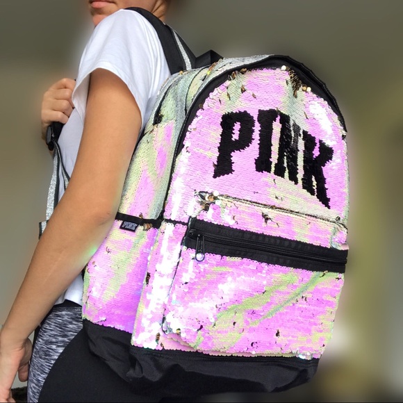 PINK Victoria's Secret Handbags - NWT Victoria’s Secret PINK Sequin Campus Backpack
